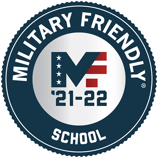 A photo of the Military Friendly School 21-22 badge.
